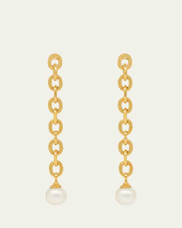Pearly Chain-Link Earrings